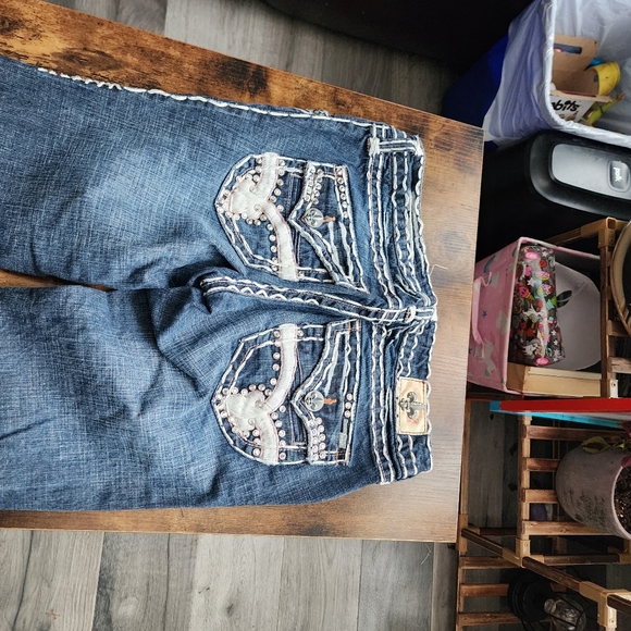 Blinged boot cut jeans, in good used condition - Picture 7 of 8